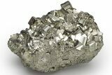 Striated, Gleaming Pyrite Crystal Cluster - Peru #218930-1